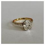18k Gold 2.02c Oval Brilliant Cut Diamond Ring