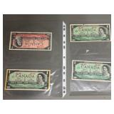 Four Canadian Dollar Bills