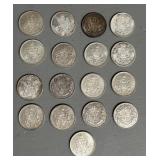 Seventeen 50 Cent Canadian Coins