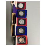 Five One Dollar Canadian Coins