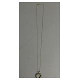 14K Gold Chain with Emerald + Diamond Heart