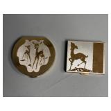 Pair of Gold Tone Compacts by Dexter