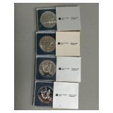 Four Canadian One Dollar Coins