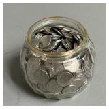Jar of 5 Cent Canadian Coins