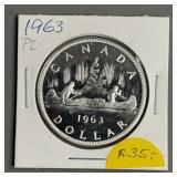 1963 One Dollar Canadian Silver Coin