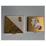 Pair of Vintage Gold Tone Compacts