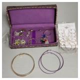 Assorted Fashion Jewelry in Cloth Case