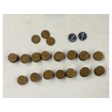 1942 5 Cent Canadian Victory Coins George VI