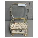 Small Glass Jewelry Box 6" x 6" x 3"