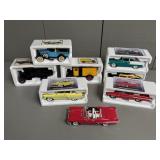 Eight 1:32 Scale Model Die Cast Vehicles