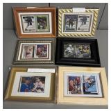 Six Framed Hockey Card Pairs