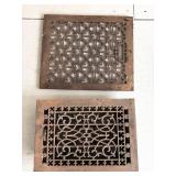 Two Cast Iron Floor Grates