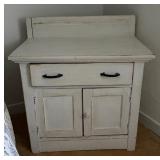 Small Painted Wood Bed Side Cabinet With Drawer