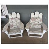 Pair of Painted Wood Muskoka Chairs with Cushions
