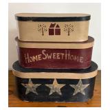 Stacking Painted Cardboard Storage Boxes