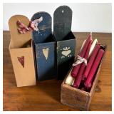 Candle Boxes, Candles, Wooden Box/Tray