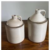 Two Stoneware Whisky Jugs