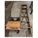 Five Foot Wood Step Ladder + Workmate 200 Bench