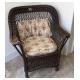 Beautiful Wicker Arm Chair with Cushions