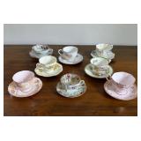 Eight China Tea Cups and Saucers