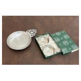 Pewter Porringer Bowl + French Tastevins