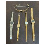 Five Gold Tone Fashion Watches