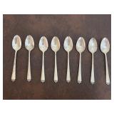 Set of Eight Sterling Silver Coffee Spoons