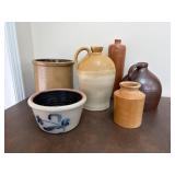Six Stoneware Items