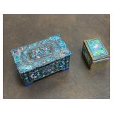 Two Asian Enamelled Pill Boxes