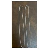 Pair of Sterling Silver Chain Necklaces