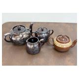 Gibson's England Ceramic Tea w/ Silver Overlay