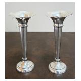Pair of Birks Sterling Silver Weighted Bud Vases