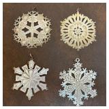 Four Vintage Sterling Silver Christmas Ornaments