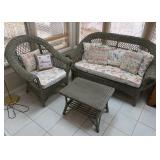 Painted Wicker Patio Set