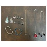 Assorted Silver & Sterling Silver Jewelry