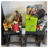 Pair of Painted Oak Stools