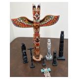 Collection of Vintage Souvenir Totem Poles
