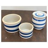 Blue + White Canister, Small Planters