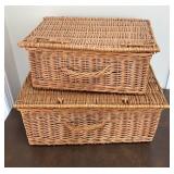 Two Wicker Picnic Baskets/Hampers