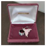 925 Sterling Silver Ring + 900 Silver Necklace