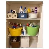 Assorted Cleaning Supplies + Totes