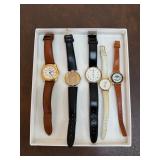 Five Gold Tone Fashion Watches
