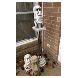 Three Stone Moai Head Statues