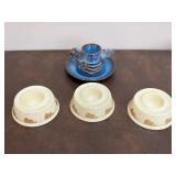 Three China + One Ceramic Egg Cups