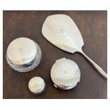 Engraved Birks Sterling Silver Dresser Set