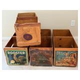 Four Wooden Citrus Crates