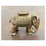 Cast Iron Elephant Coin Bank, Approx. 1930's