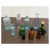 Small Assortment of Small Antique Glass Bottles