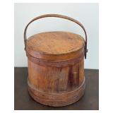 Antique Wooden Firkin Bucket