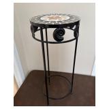 Small Round Metal + Tile Table